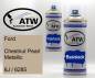 Preview: Ford, Chestnut Pearl Metallic, 6J / 6285: 400ml Sprühdose + 400ml Klarlack - Set, von ATW Autoteile West.